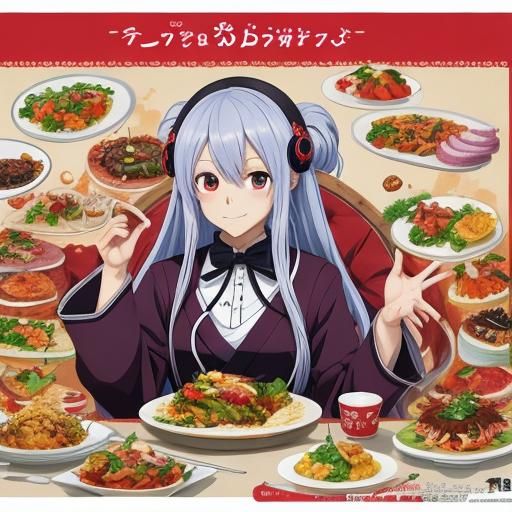 Anime Style Delicious Food Illustration