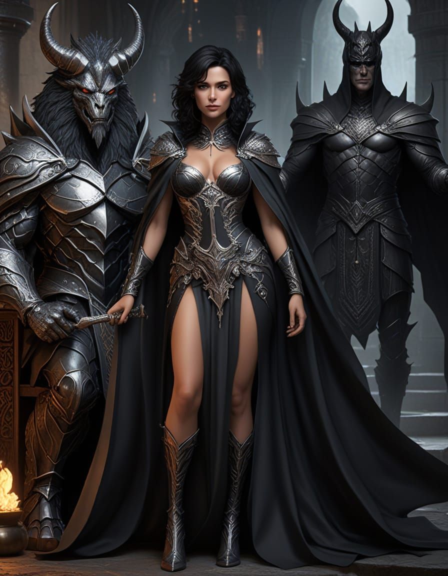 Goddess with Dark Cloak and Silver Eyes