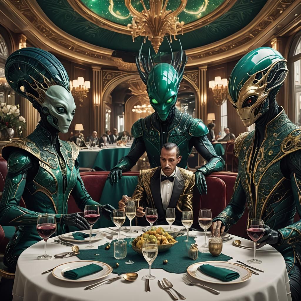 Luxury Sci-Fi: Aliens Dine in Monaco Restaurant