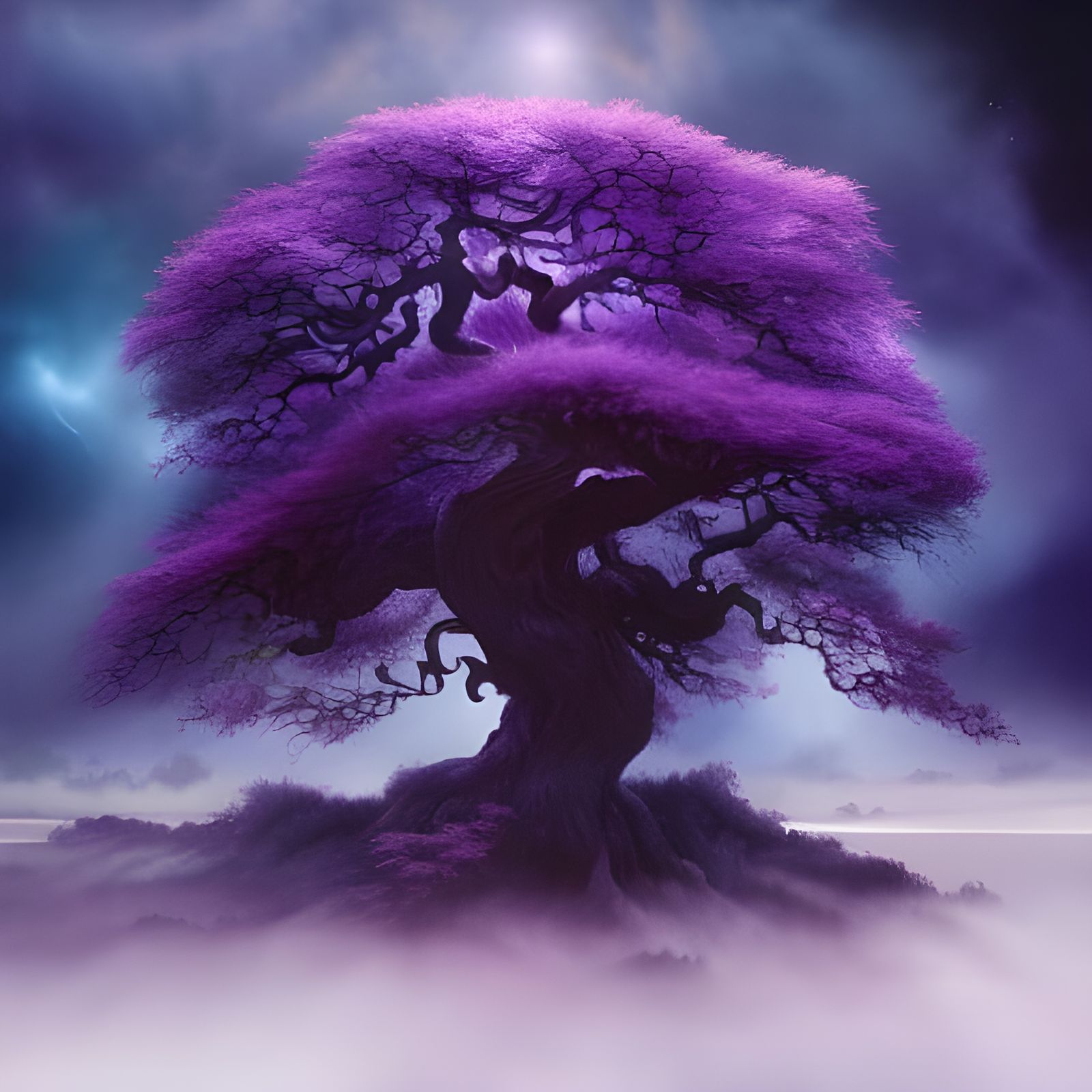 Magical Tree Surging with Arcane Magic as Art