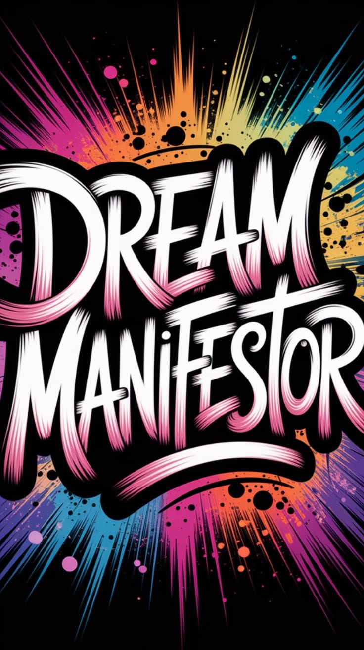 Graffiti Wall Art: Dream Manifestor in Polychromatic Hues