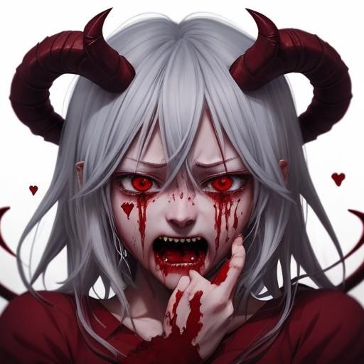 Anime Demon Crying Blood