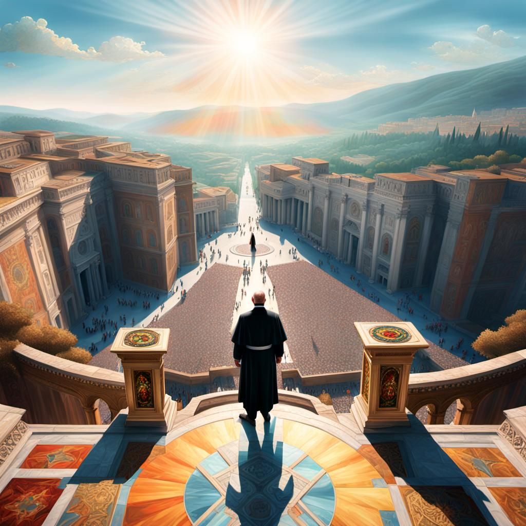 Catholic Priest at the Vatican: Hyperrealistic Concept Art