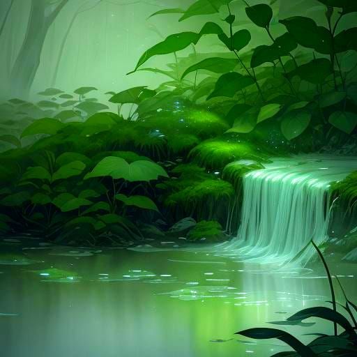 Ethereal Elf Ghost on Leaf in Watercolor Style