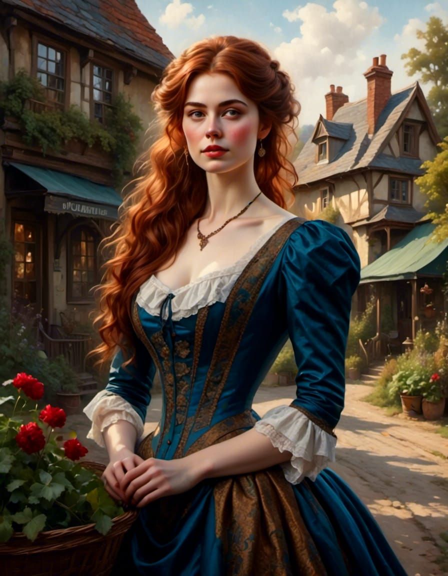 Victorian Woman Portrait in Mystical Fantasy Style