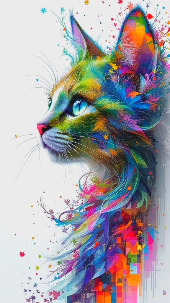 Glitchcore Fairy Portrait in Fragmented Landscape