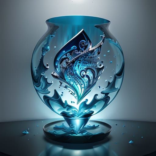 Elegant Glass Sculpture in a Kaleidoscope of Light