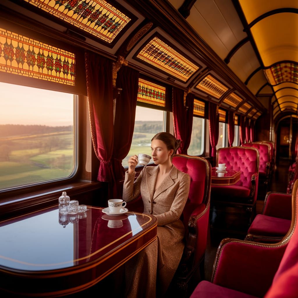 Luxurious Interior of the Orient Express Train