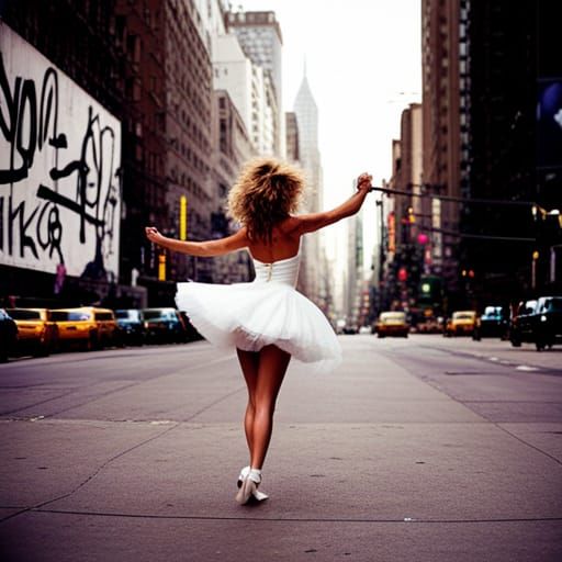 1980s Bride Dancing in New York Graffiti Art