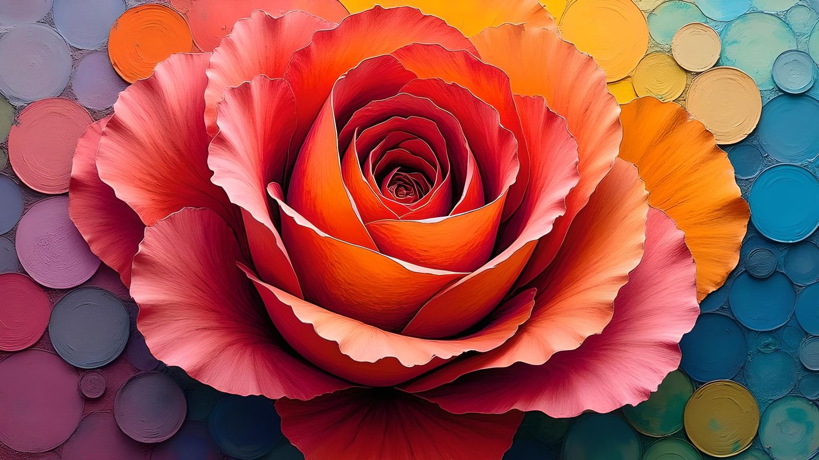 Abstract Rose Painting Inspired by Itten