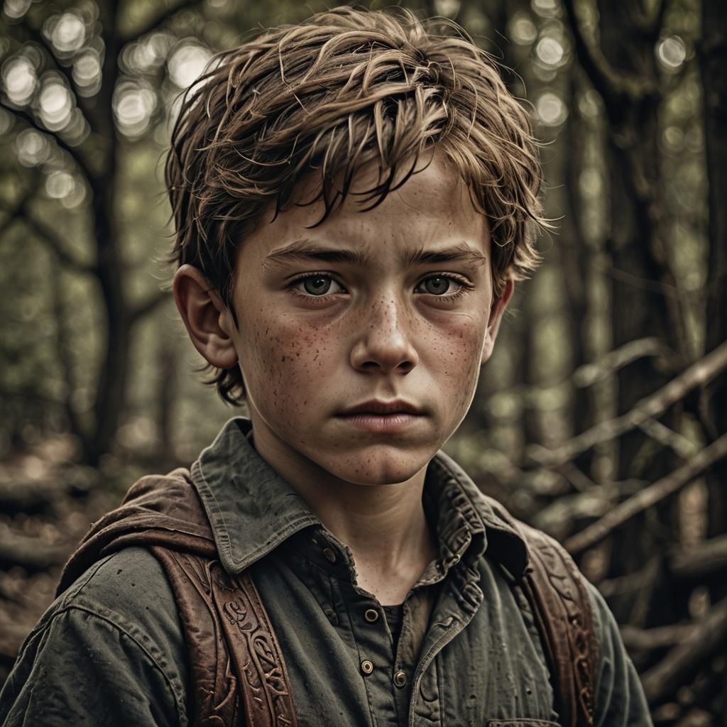 Hyperrealistic Portrait of Young Boy Named Jasper