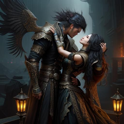 Sensual Embrace: A Hyperdetailed Digital Masterpiece