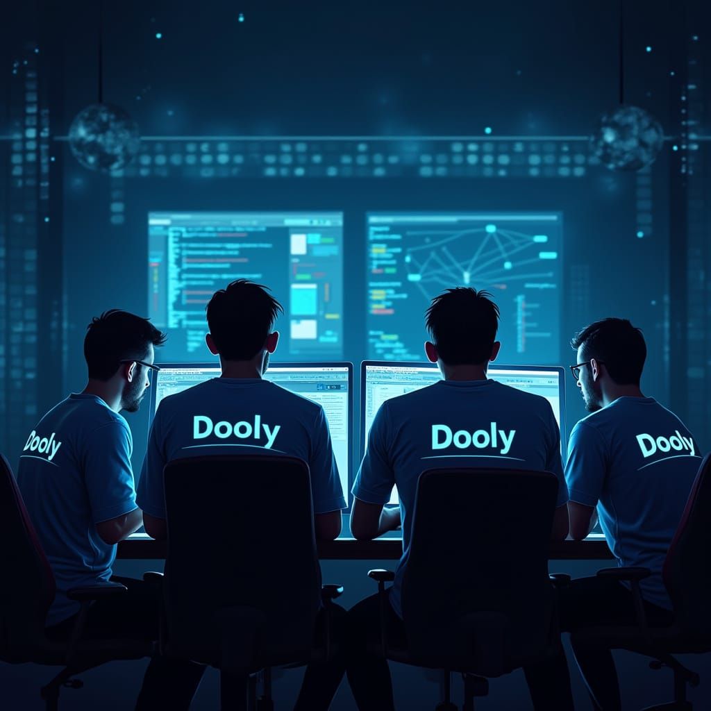 Cybersecurity Team in Dooly Jerseys Focused on Computer Scre...