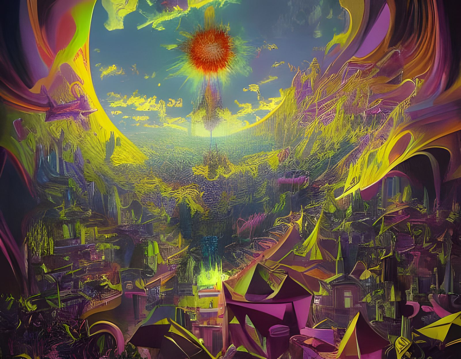 Mystical Alien Clouds: A Dark Fantasy Masterpiece