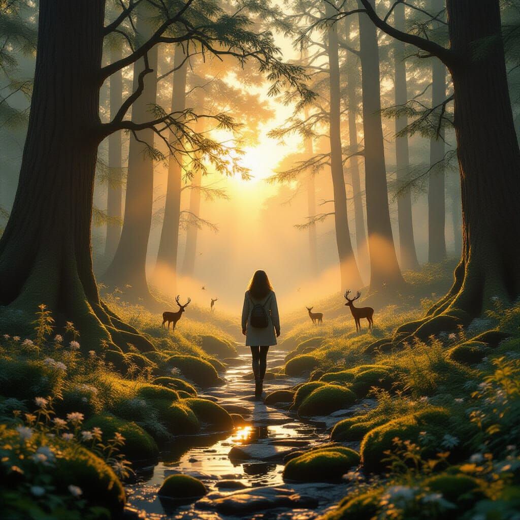 Sunrise Forest Glade: Cinematic Ultra-Realistic Scene