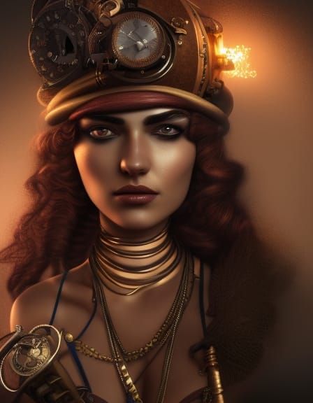 Steampunk Pirate Illustration in High Detail