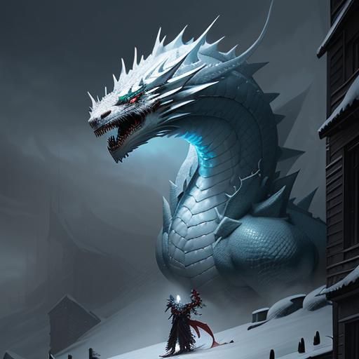 Snow Dragon King: A Fantasy Art Piece