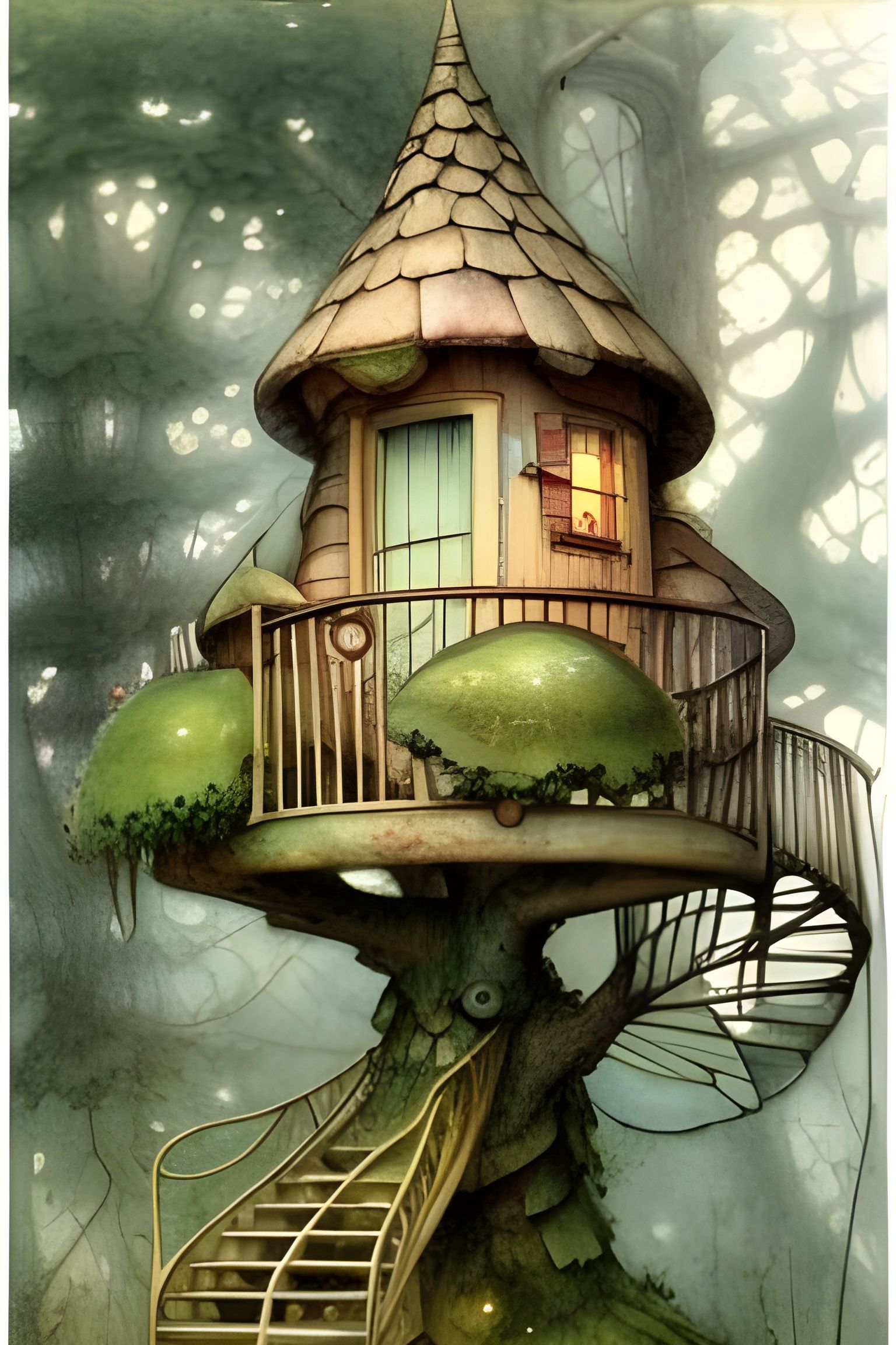 Charming 1950s Elf Cottage Treehouse