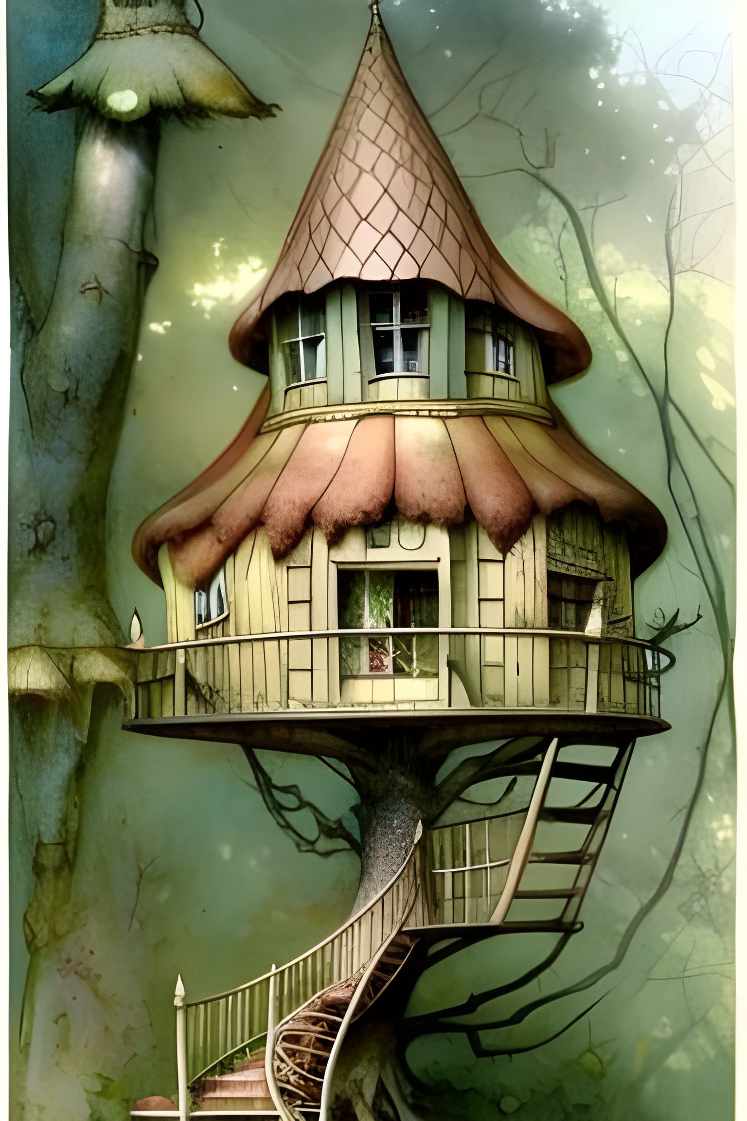 Charming 1950s Elf Cottage Treehouse