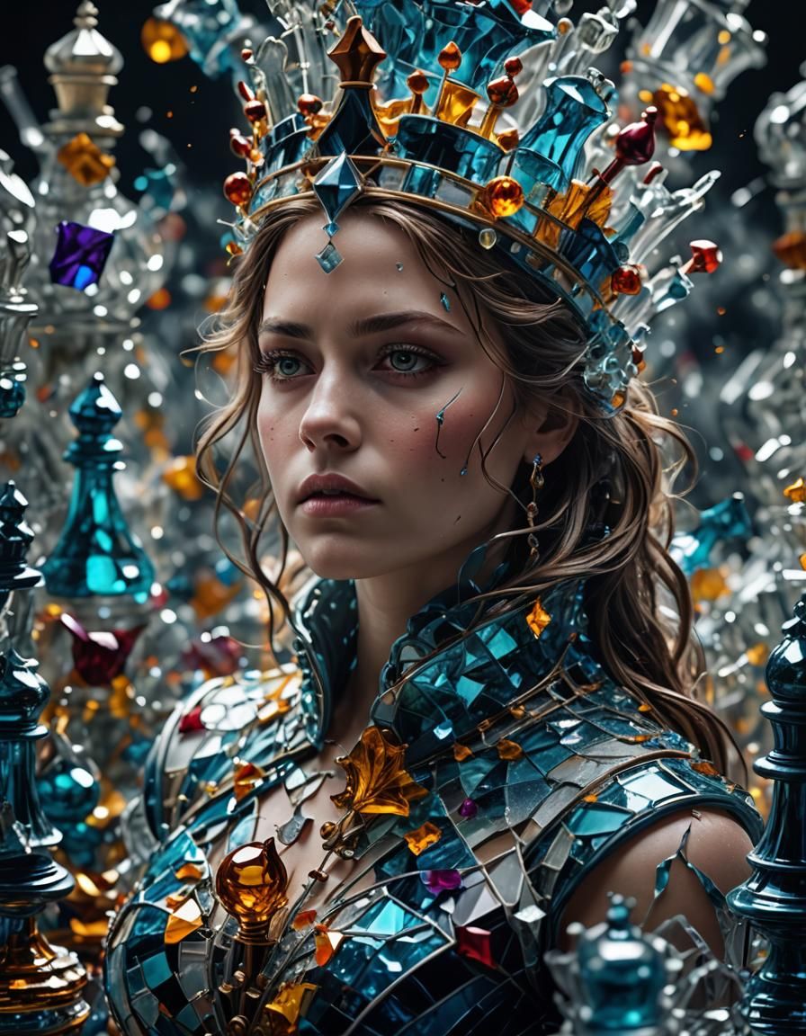 Shattered Glass Chess Queen Bouquet: Award-Winning Photograp...