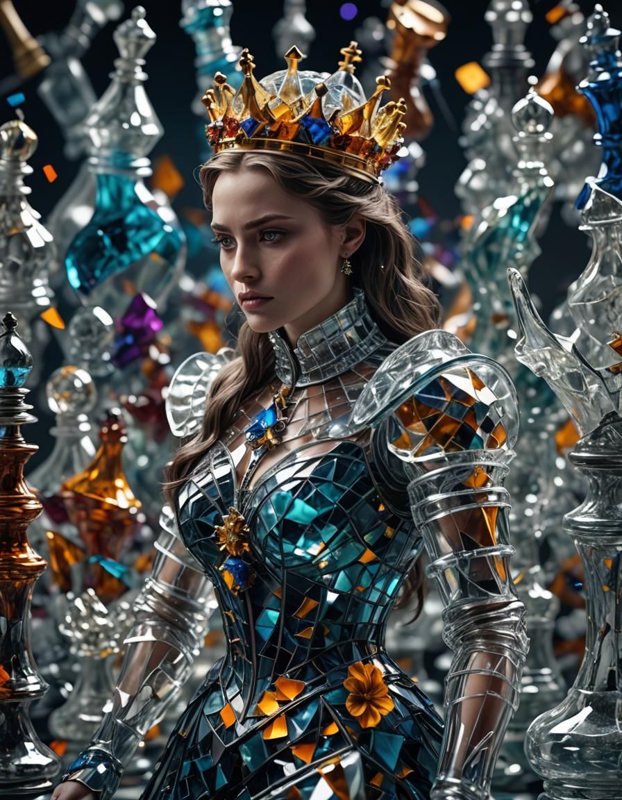 Shattered Glass Chess Queen Bouquet: Award-Winning Photograp...