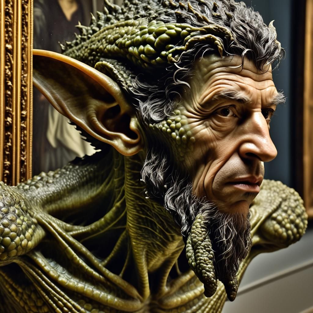 Hyperrealistic Alien Party in Old Master Style