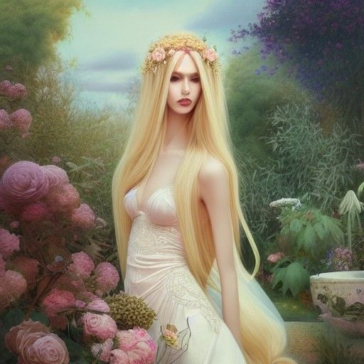 Effeminate Male God as Bride in Garden