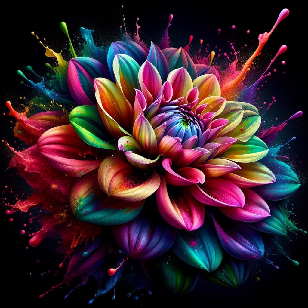 Rainbow Dahlia-Rose Hybrid 2