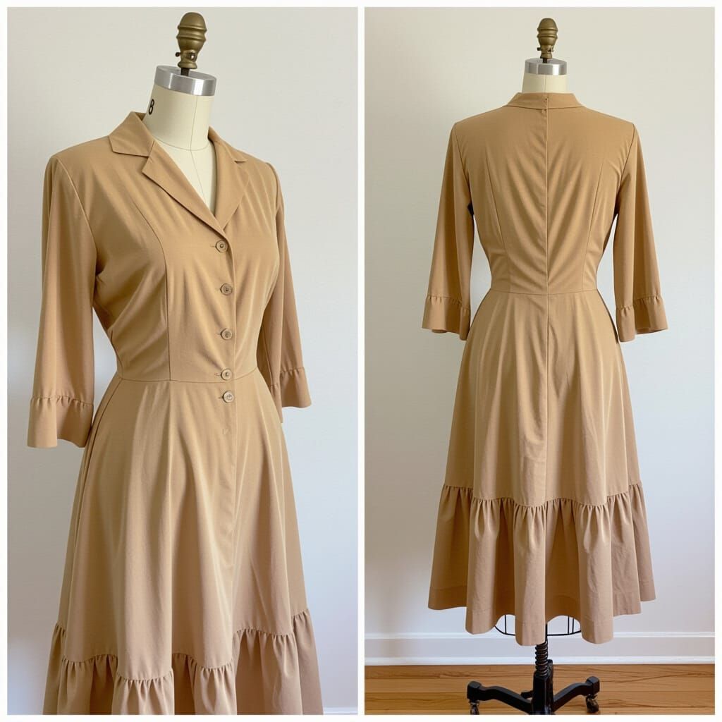 Tea Stained Dress on Mannequin Display