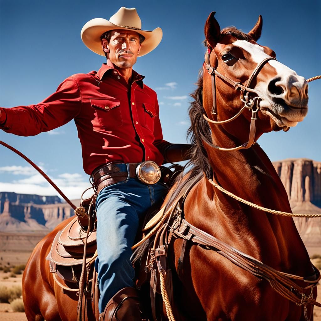Hyperrealistic Cowboy Portrait in Utah Desert