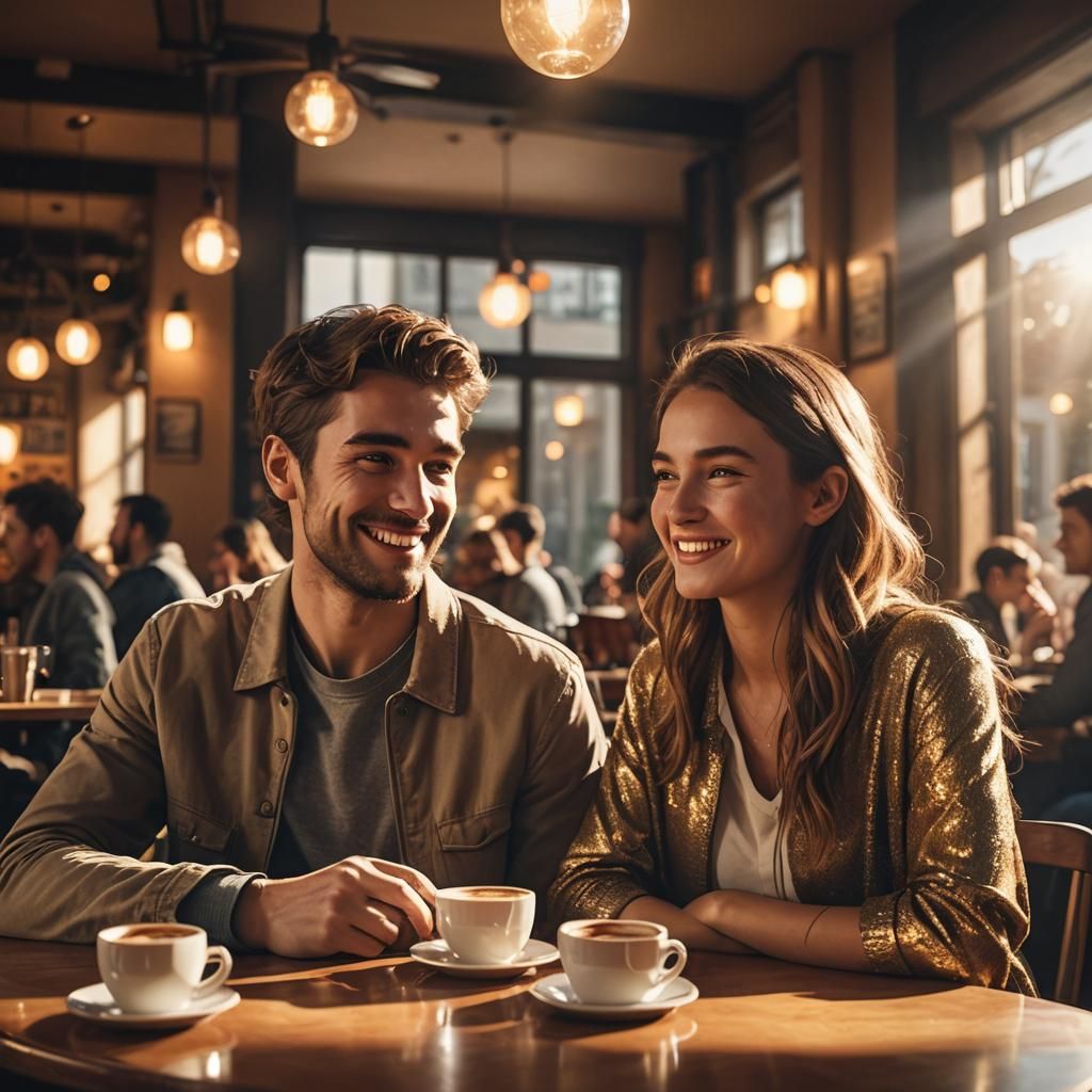 Digital Art: Shadow and Light in Cozy Cafe