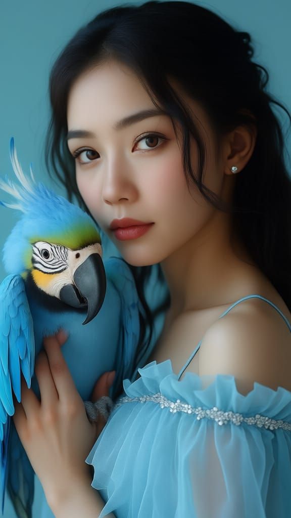 Fashion Editorial: Woman with Curly Hair and Pastel Makeup