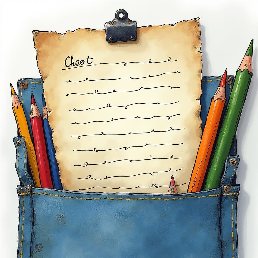 Crumpled Cheat Sheet: A Child's Drawing Style