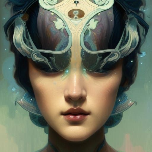 Art Nouveau Spacepunk Goddesses in Dynamic Lighting