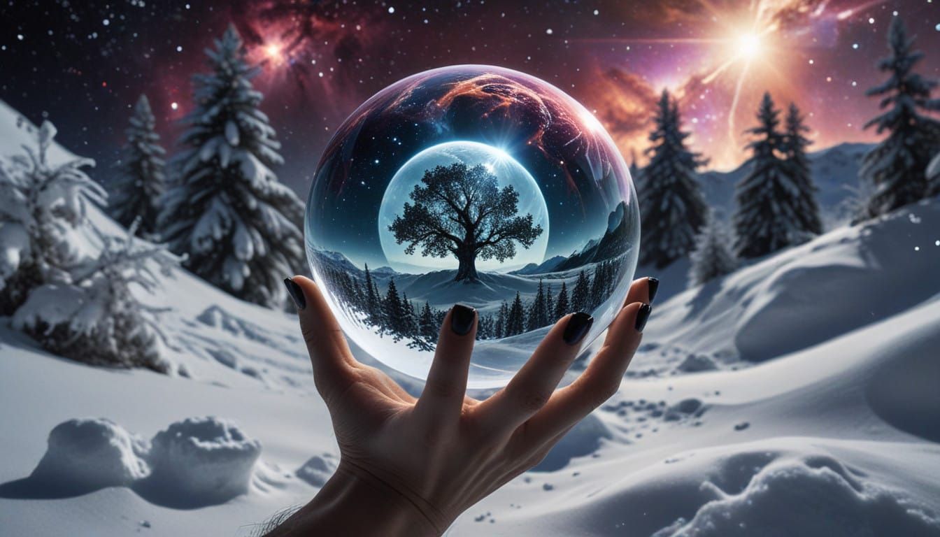 Surreal Snowy Masterpiece in Double Exposure