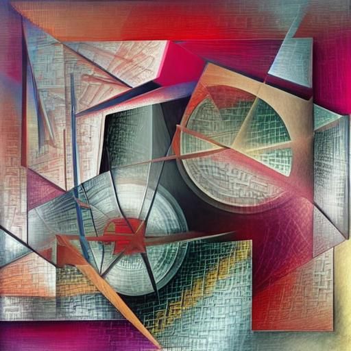 Surreal Cubism Close-Up in Geometric Shards