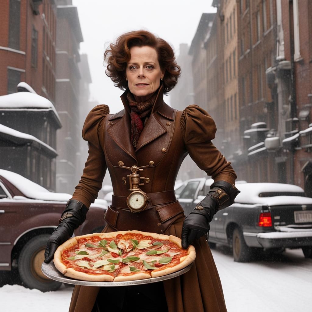 Steampunk Winter: Sigourney Weaver's Pizza Delivery