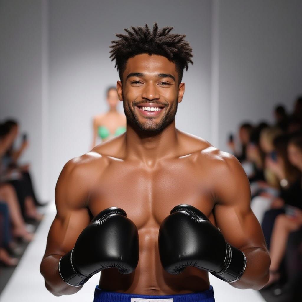 Pretty Boxer Poses at Fashion Show
