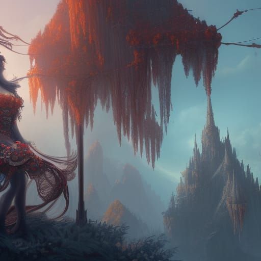 Fantastical Cute Women in Detailed Digital Painting