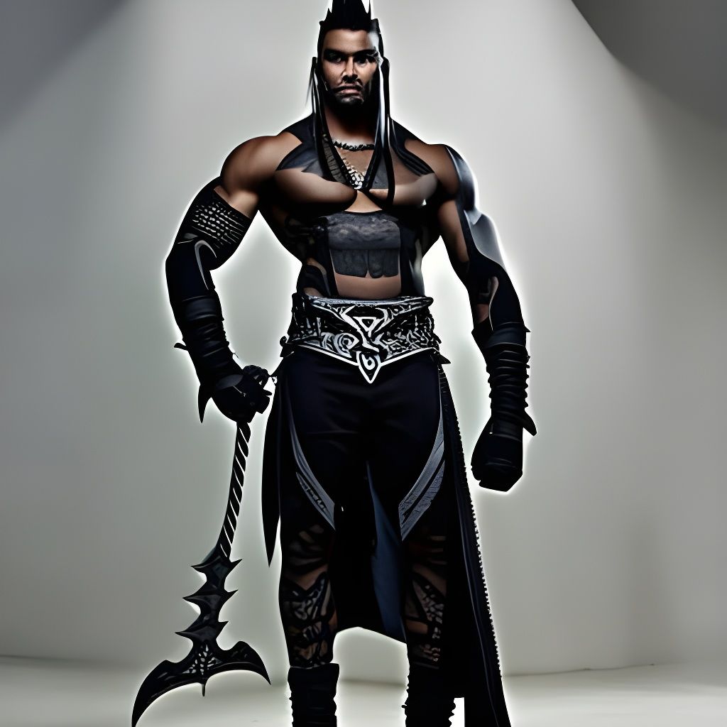 Muscular Goth Vampire Hunter Portrait