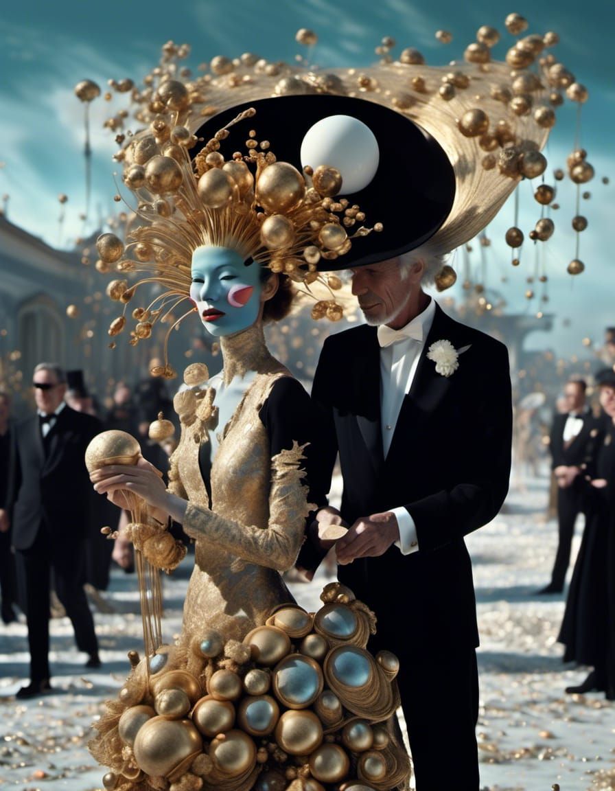 Abstract Golden Cycles: A Hyperrealistic Digital Painting