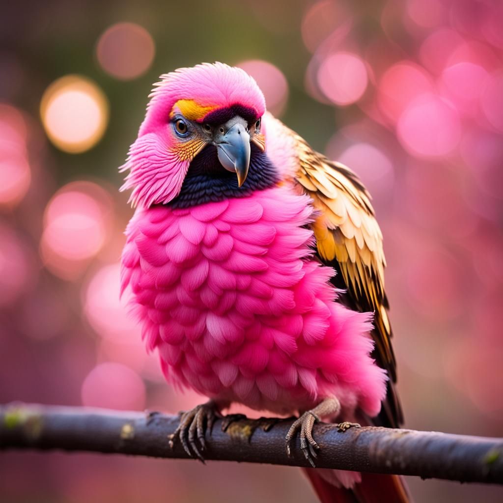 Pink and Gold Toucan Bird: Professional Photography