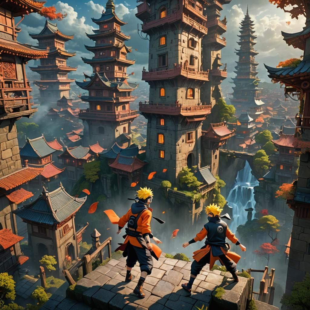 Naruto Dances Near Elf Tower in 8K