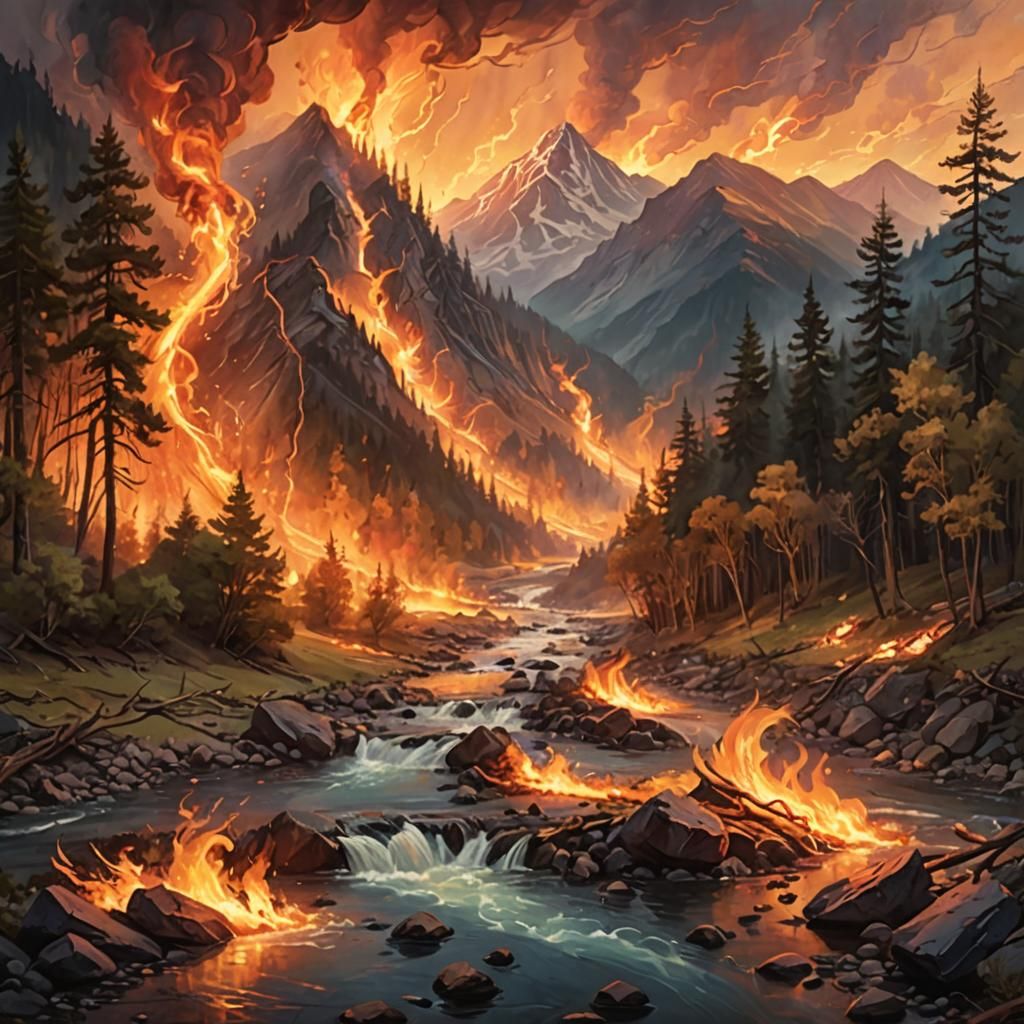 Wildfire Tornado Rages in the Mountains