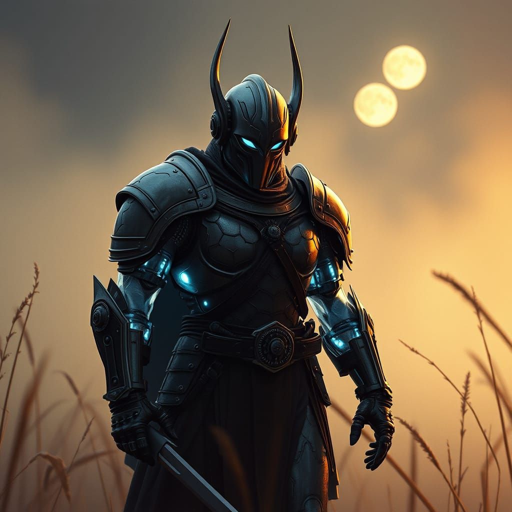 Mechanized Medieval Warrior in Translucent Armor