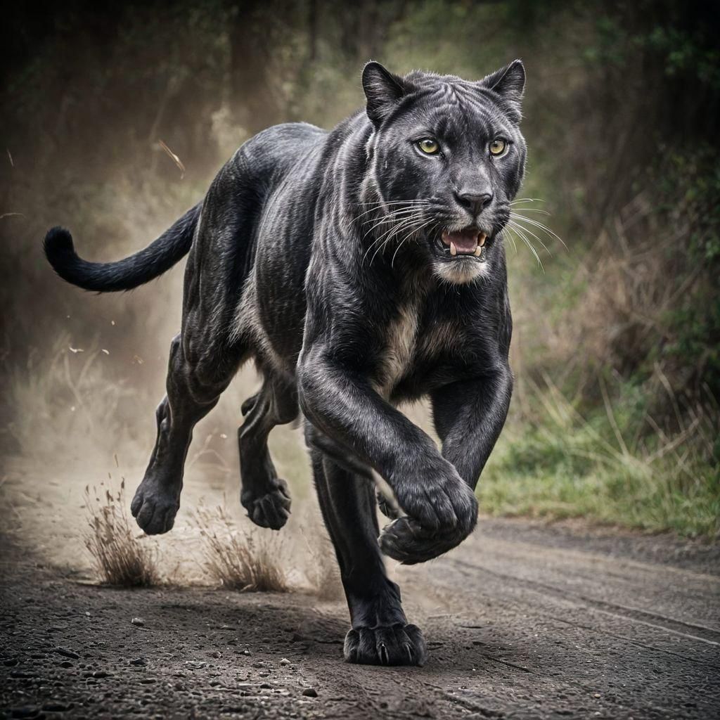 Panther Running in Muybridge Style