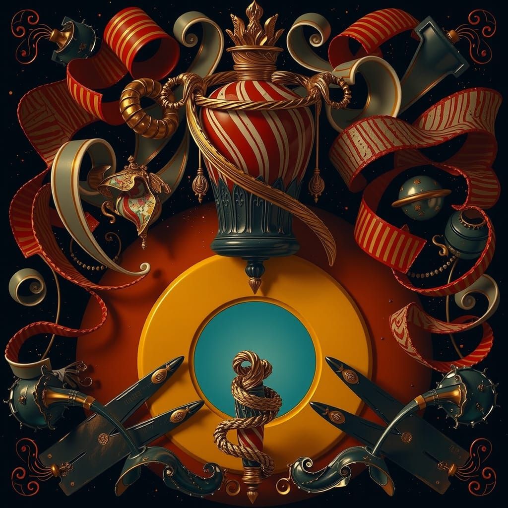 Abstract Swirling Gelato Colors in Bold Geometric Shapes