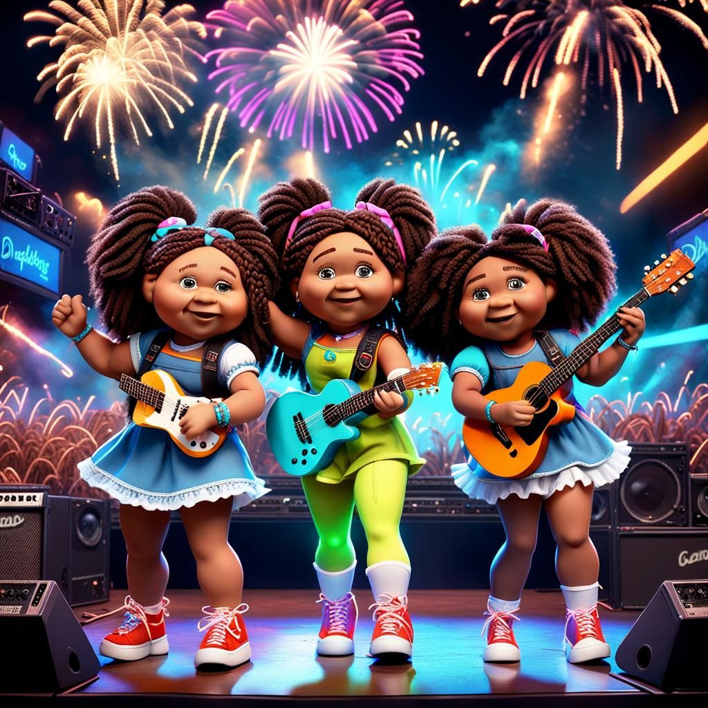 Cabbage Patch Kids Concert in 3D Digital Art