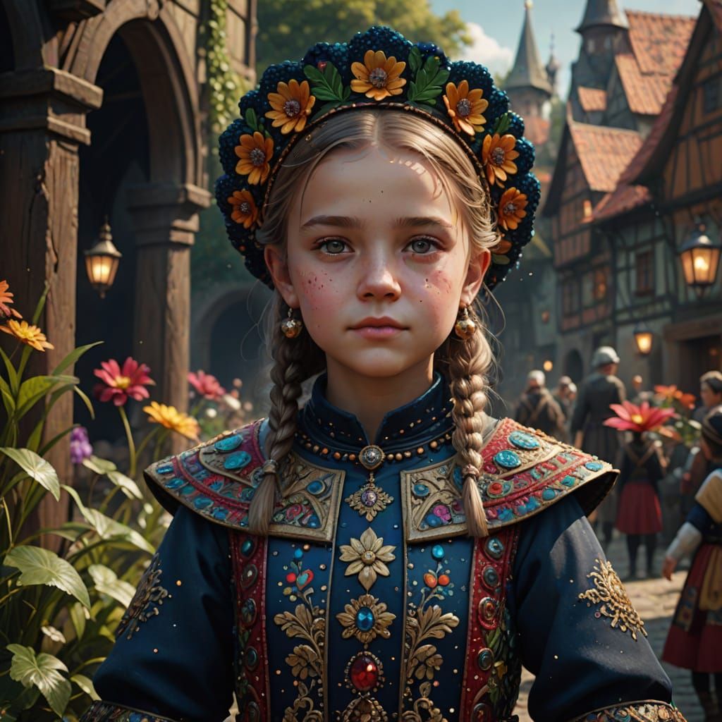 Polish Krakowiak Dancer in Vibrant Costume