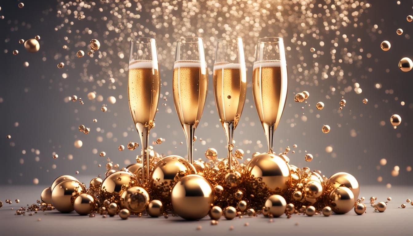 Festive New Year Celebration in 3D Game Style